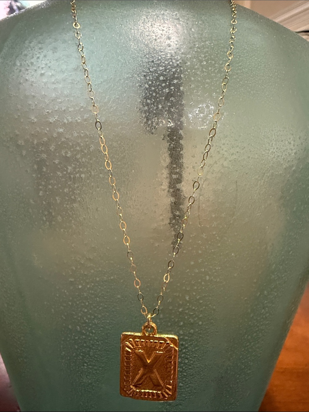 Anthropologie Gold Plated Vintage-Style Monogram Initial "X" Pendant Necklace!🔥🔥